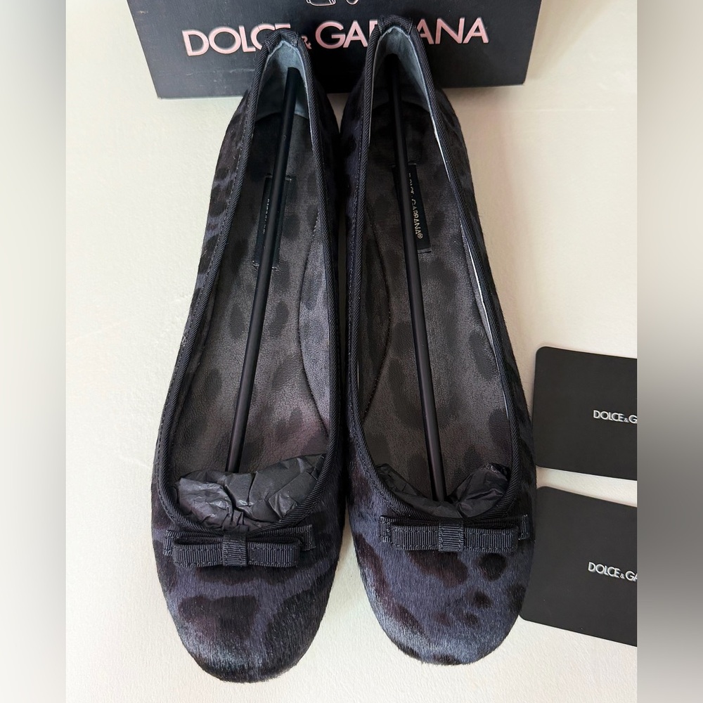 Dolce & Gabbana Dark Leopard Print Flats